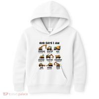 God Says I Am... Construction Trucks Bible Verses Kids Hoodie thumb 0
