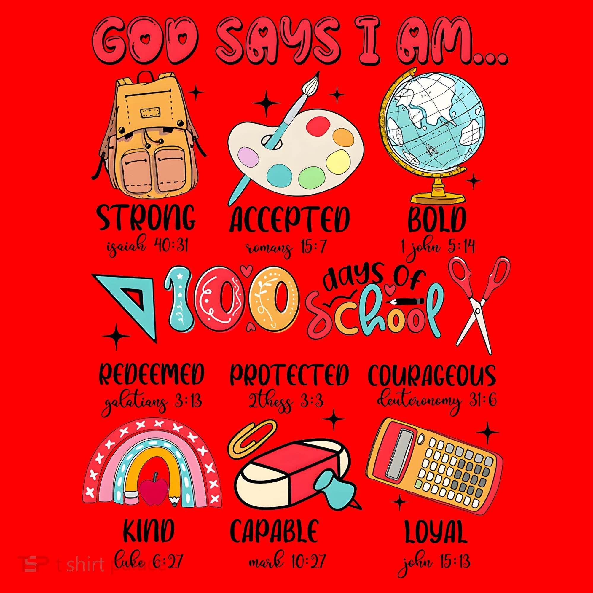 God Says I Am 100 Days Of School Santa Hat