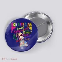 God Says I Am Juneteenth Black Black History Month Blm Funny Gift Button thumb 0
