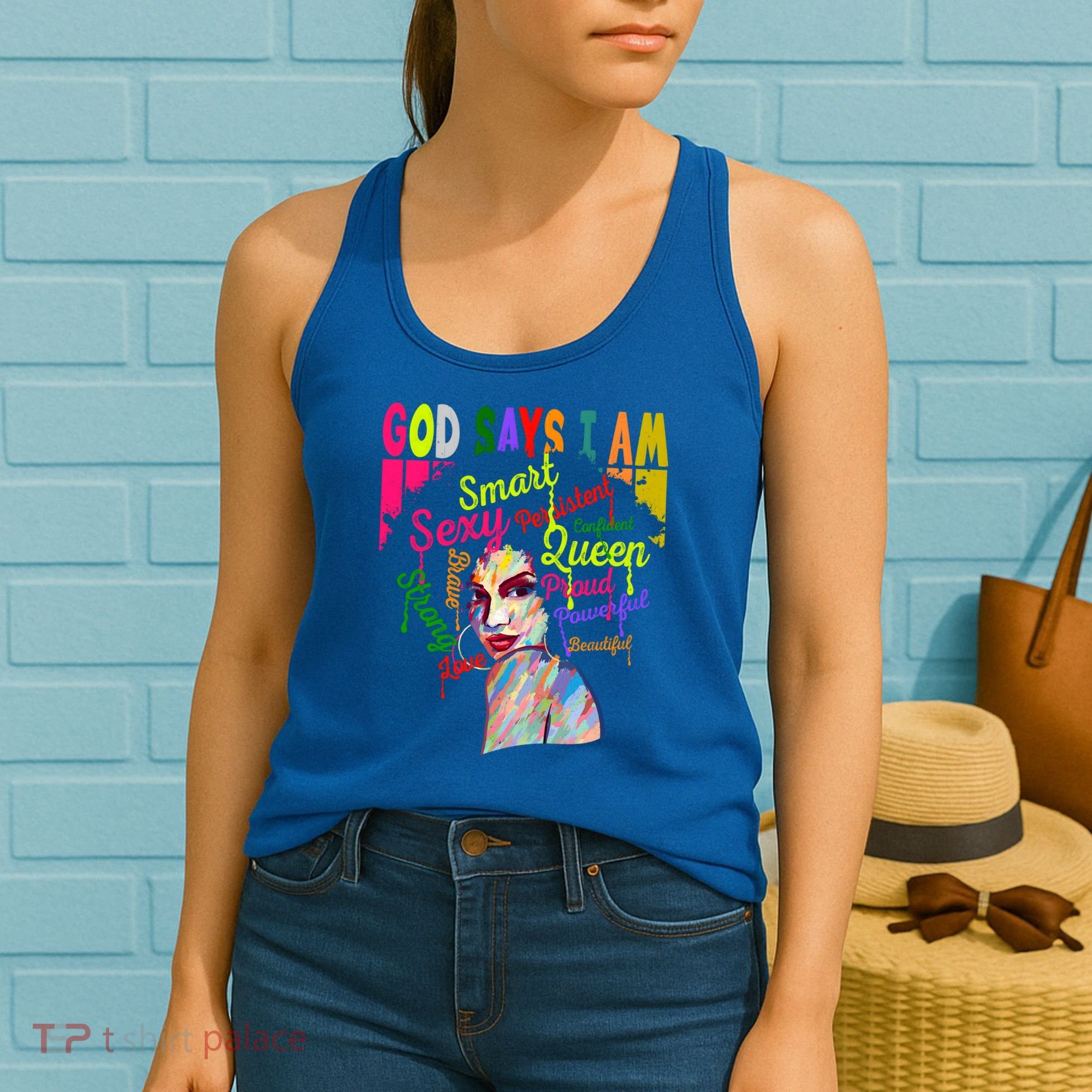 God Says I Am Juneteenth Black Black History Month Blm Funny Gift Women's Tank Top