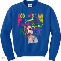 God Says I Am Juneteenth Black Black History Month Blm Funny Gift Kids Sweatshirt thumb 0