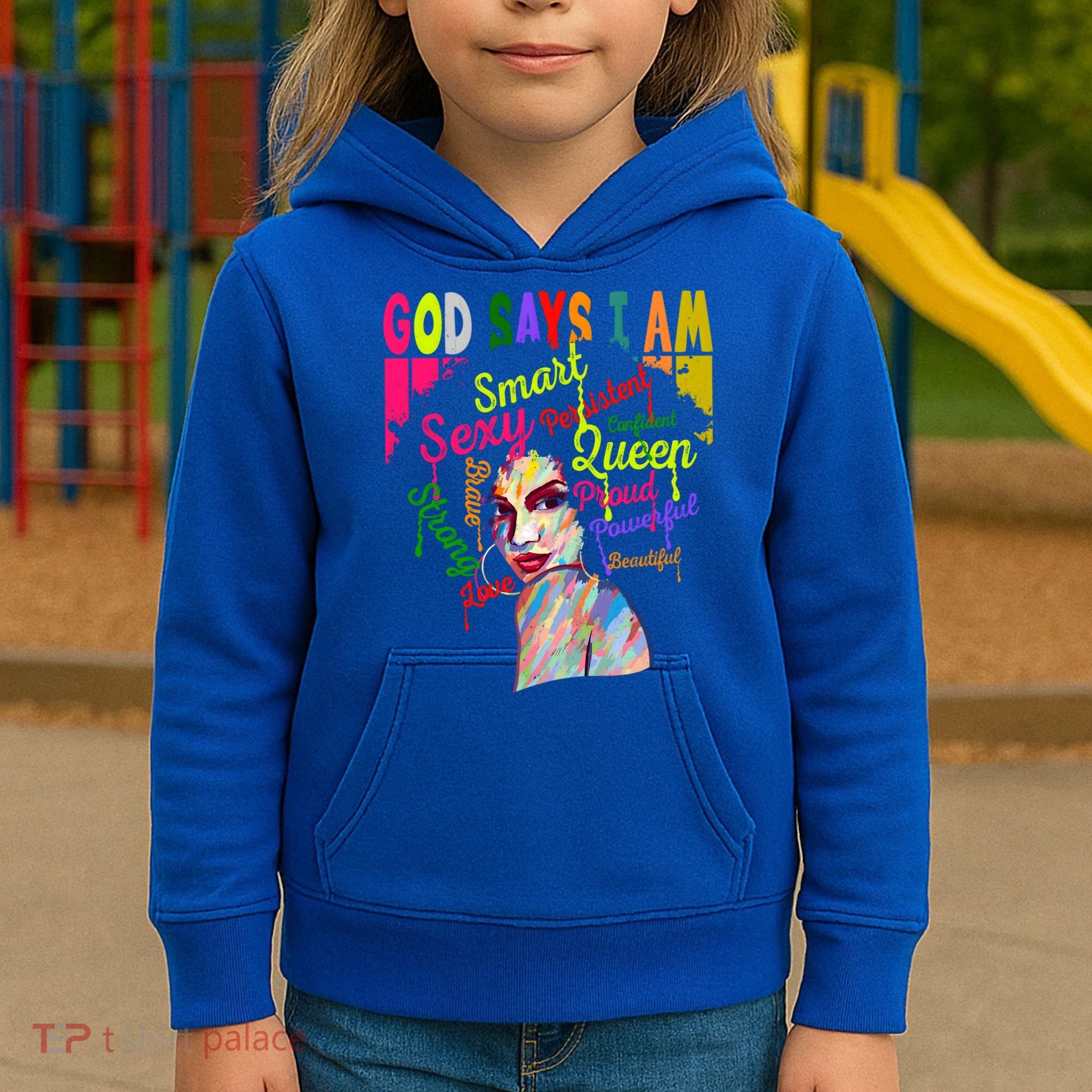 God Says I Am Juneteenth Black Black History Month Blm Funny Gift Kids Hoodie