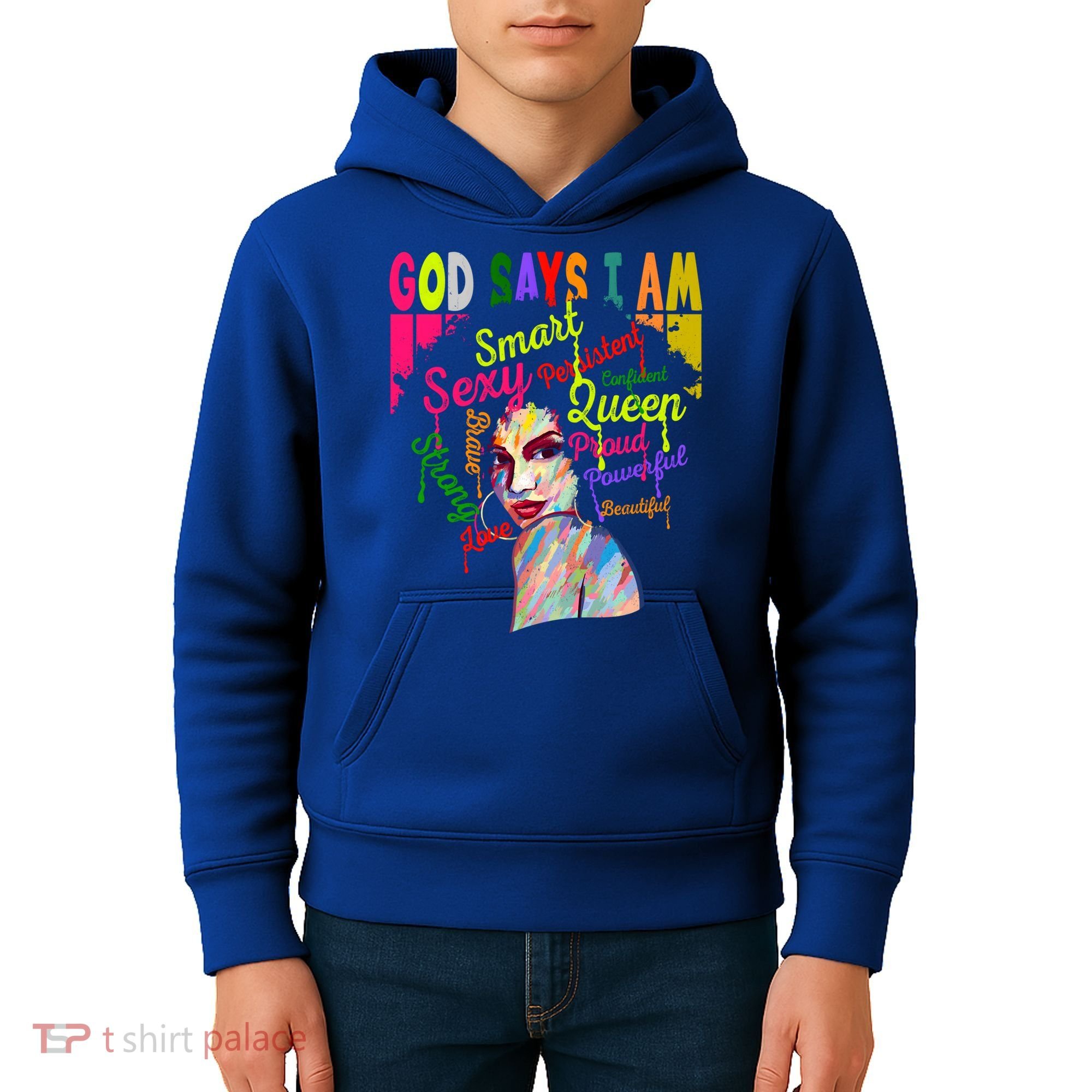 God Says I Am Juneteenth Black Black History Month Blm Funny Gift Kids Hoodie
