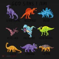 God Says I Am Funny Dinosaur Bible Verse Christian Women's Hoodie thumb 2