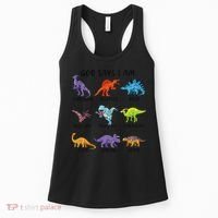 God Says I Am Funny Dinosaur Bible Verse Christian Women's Tank Top thumb 0