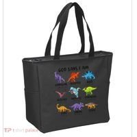 God Says I Am Funny Dinosaur Bible Verse Christian Tote Bag thumb 2