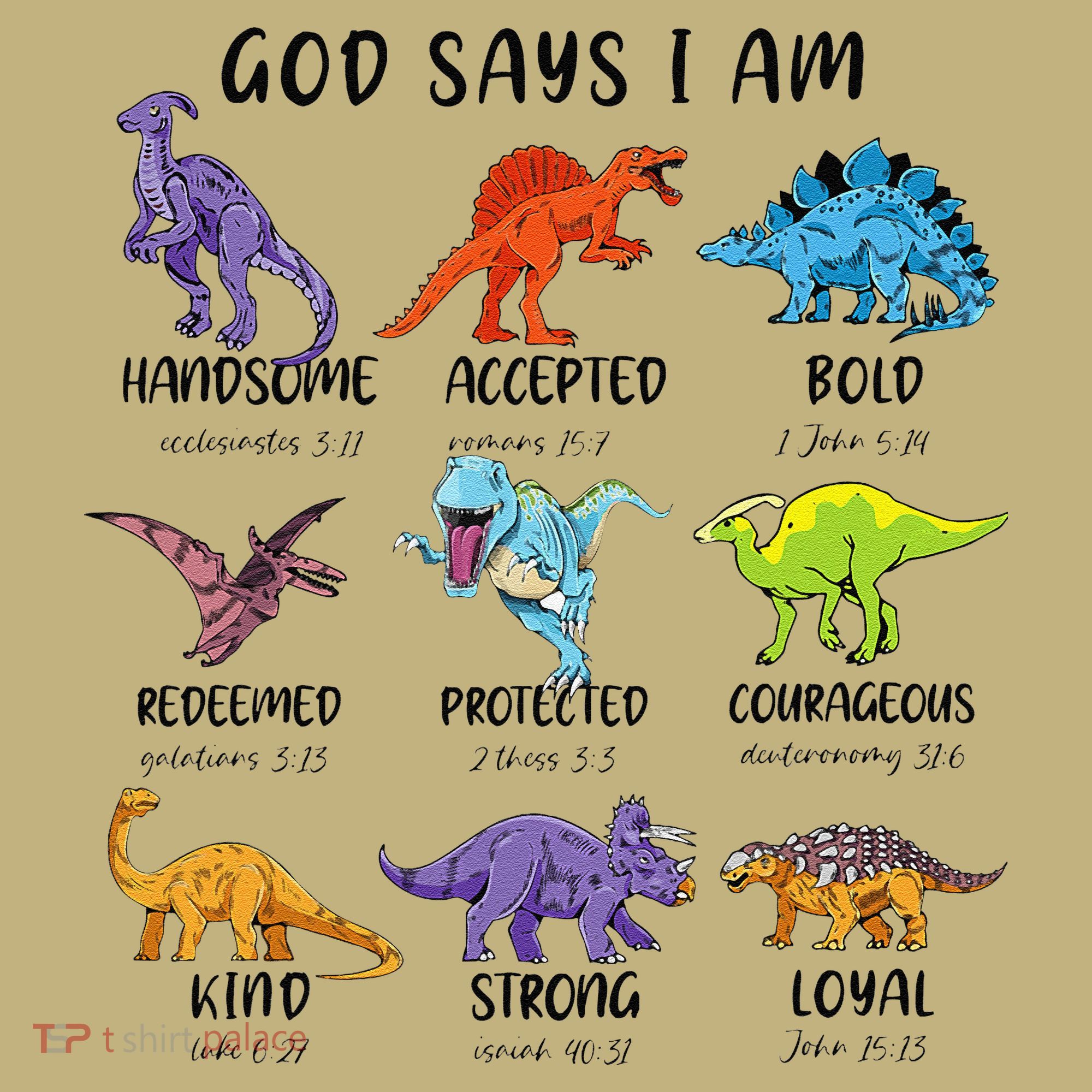 God Says I Am Funny Dinosaur Bible Verse Christian Hoodie