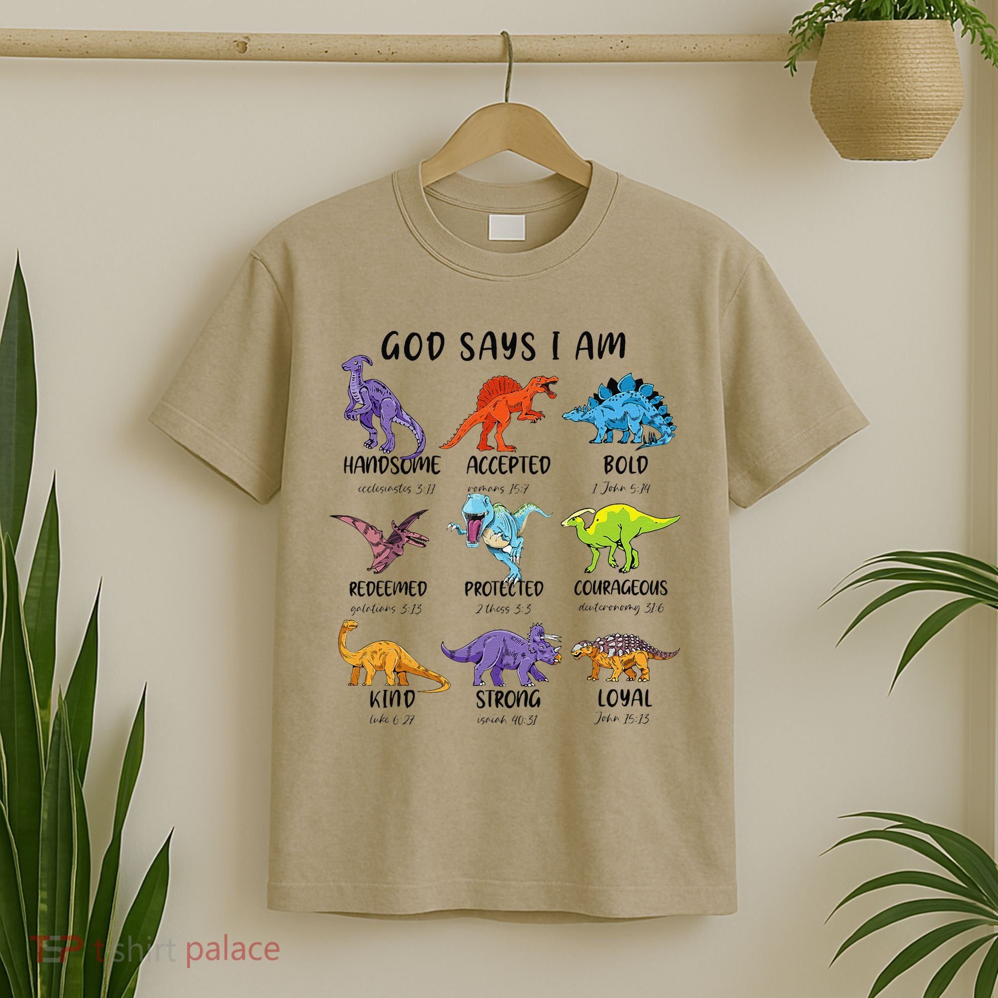 God Says I Am Funny Dinosaur Bible Verse Christian T-Shirt
