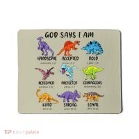 God Says I Am Funny Dinosaur Bible Verse Christian Mousepad thumb 0