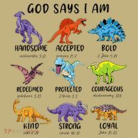 God Says I Am Funny Dinosaur Bible Verse Christian Mousepad thumb 1