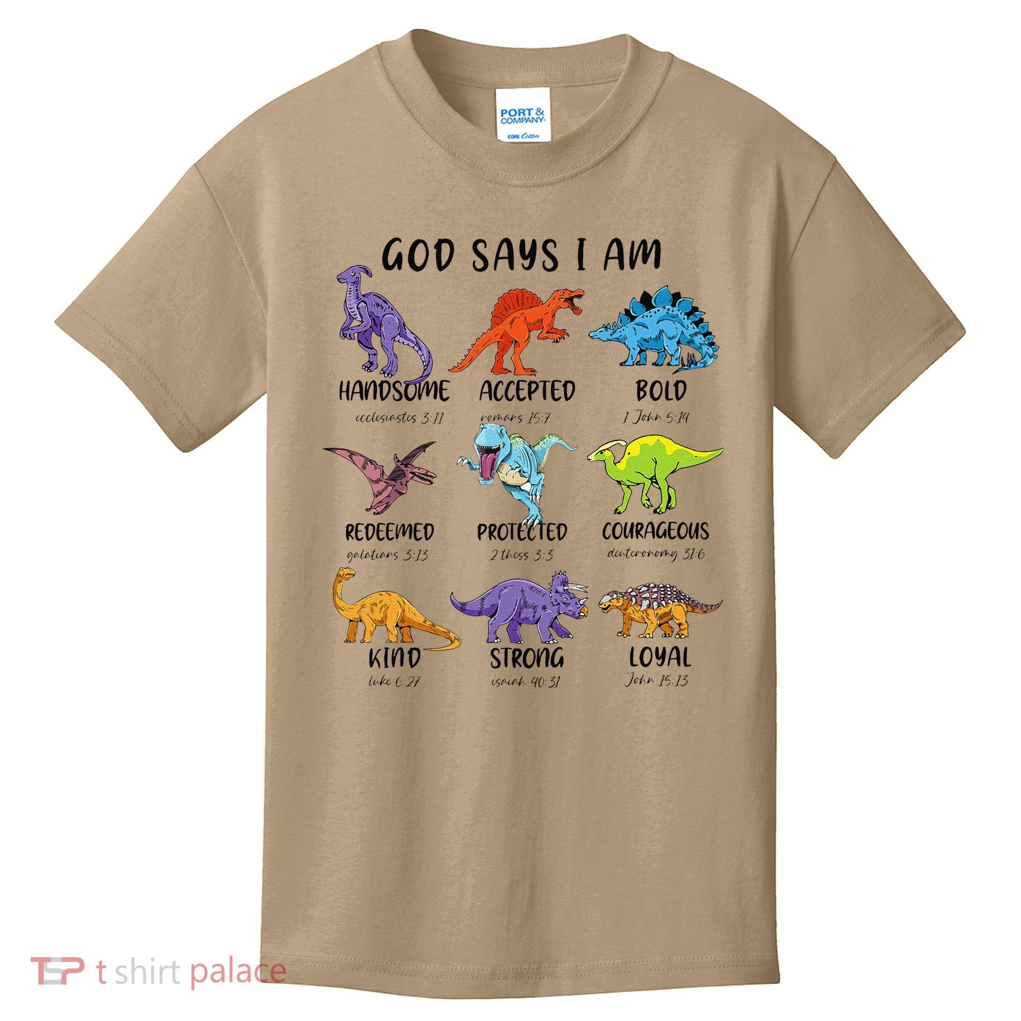 God Says I Am Funny Dinosaur Bible Verse Christian Kids T-Shirt