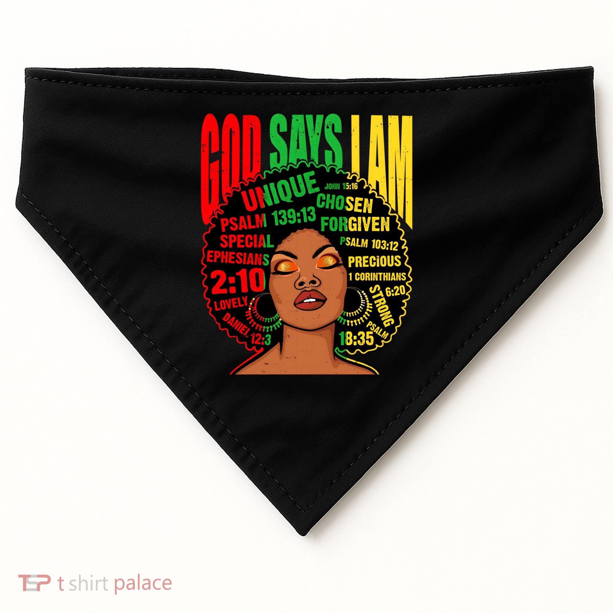 God Says I Am Melanin Black Black History Juneteenth Gift USA-Made Doggie Bandana