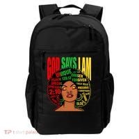 God Says I Am Melanin Black Black History Juneteenth Gift Backpack thumb 0