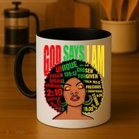 God Says I Am Melanin Black Black History Juneteenth Gift Coffee Mug thumb 4