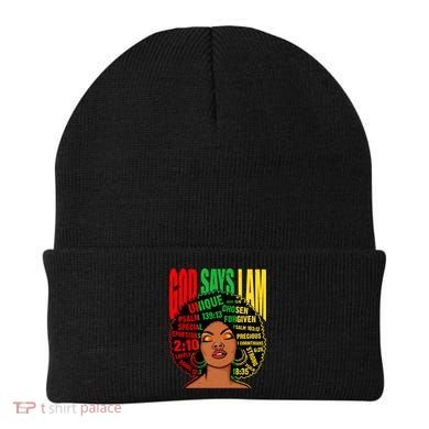 God Says I Am Melanin Black Black History Juneteenth Gift Beanie