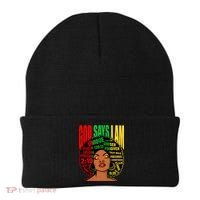 God Says I Am Melanin Black Black History Juneteenth Gift Beanie thumb 0