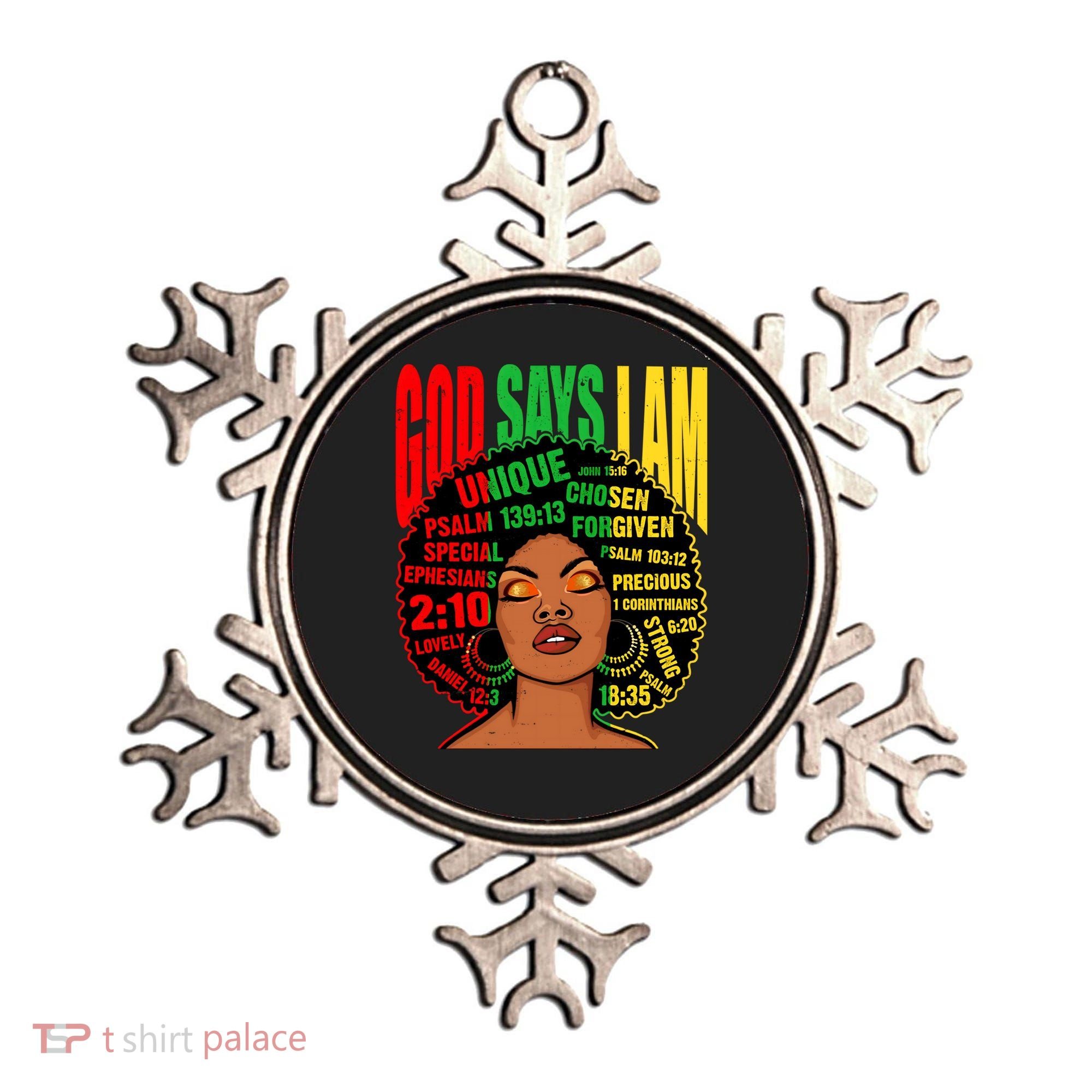 God Says I Am Melanin Black Black History Juneteenth Gift Ornament