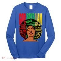 God Says I Am Melanin Black Black History Juneteenth Gift Long Sleeve Shirt thumb 0