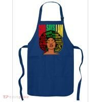God Says I Am Melanin Black Black History Juneteenth Gift Apron thumb 0