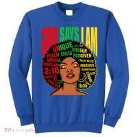 God Says I Am Melanin Black Black History Juneteenth Gift Sweatshirt thumb 0