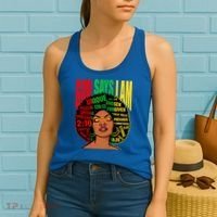 God Says I Am Melanin Black Black History Juneteenth Gift Women's Tank Top thumb 2