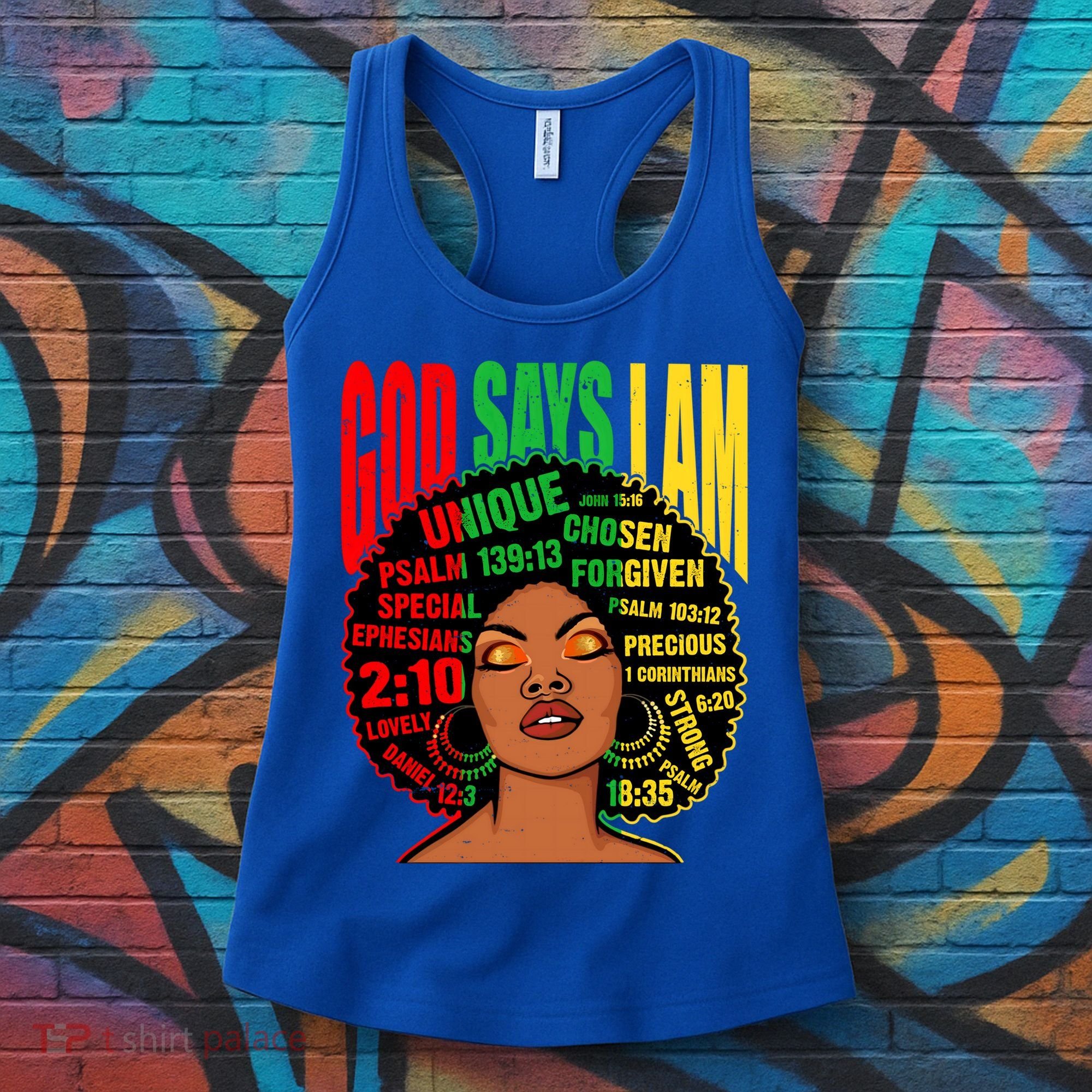 God Says I Am Melanin Black Black History Juneteenth Gift Women's Tank Top