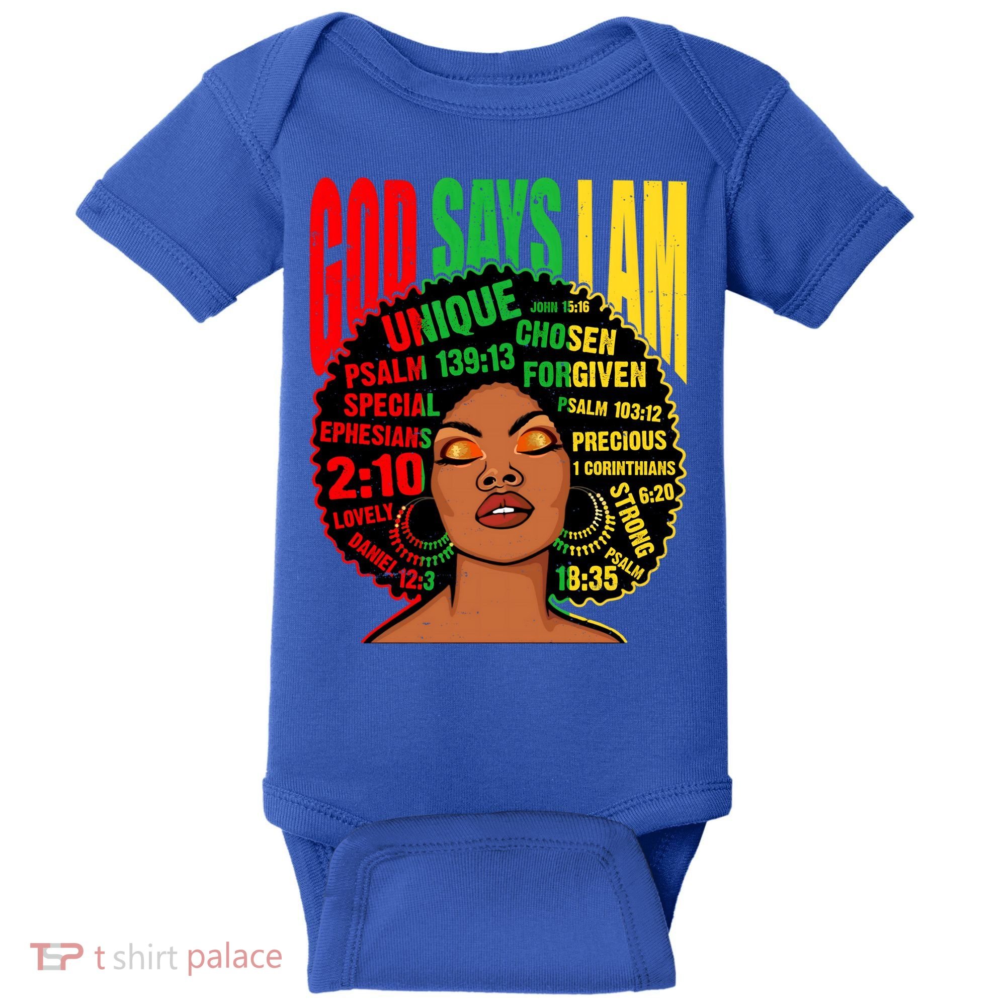 God Says I Am Melanin Black Black History Juneteenth Gift Baby Bodysuit
