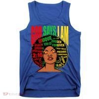 God Says I Am Melanin Black Black History Juneteenth Gift Tank Top thumb 0
