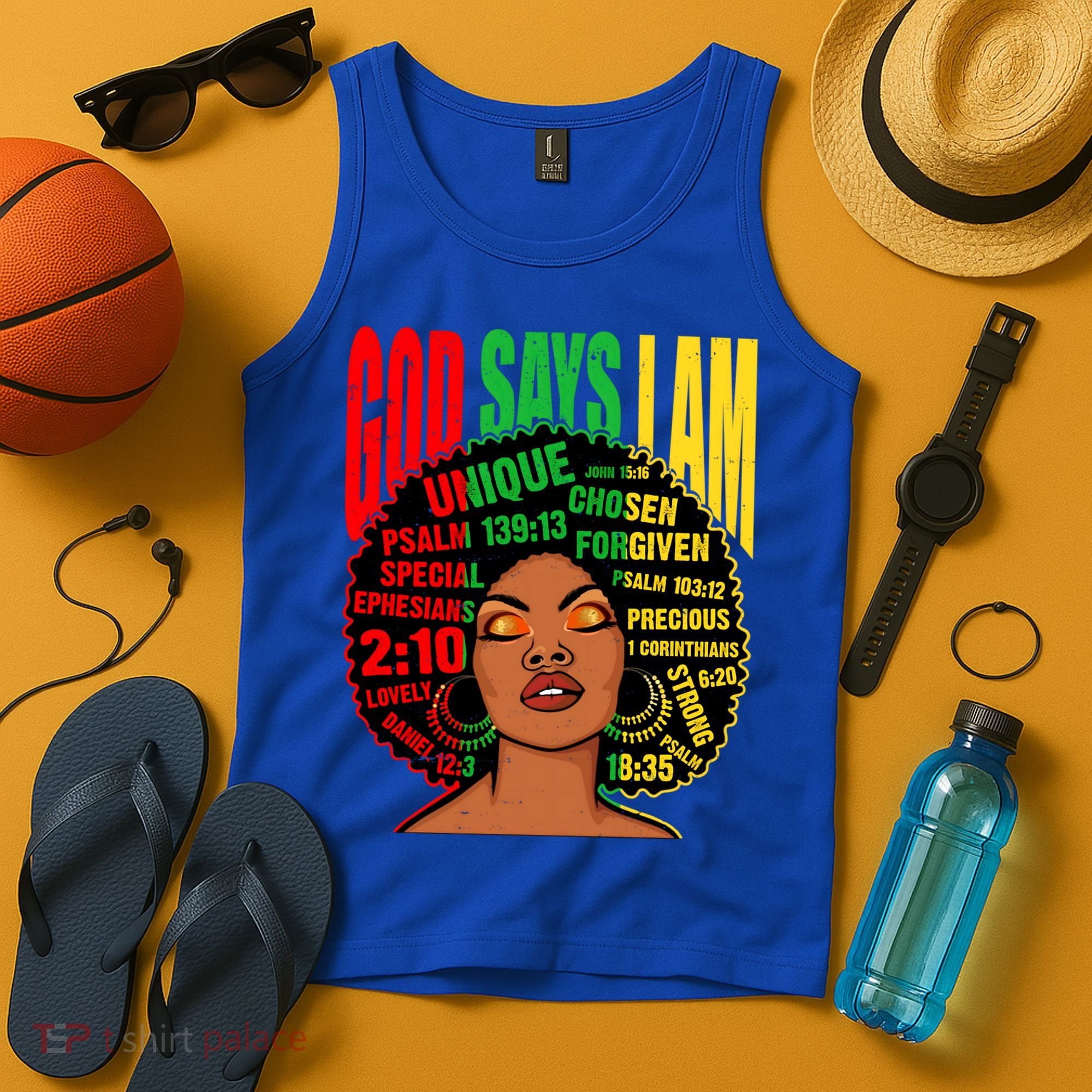 God Says I Am Melanin Black Black History Juneteenth Gift Tank Top