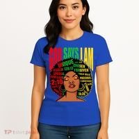 God Says I Am Melanin Black Black History Juneteenth Gift Women's T-Shirt thumb 4