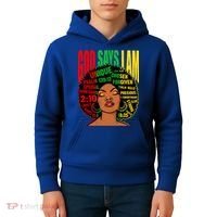 God Says I Am Melanin Black Black History Juneteenth Gift Kids Hoodie thumb 4