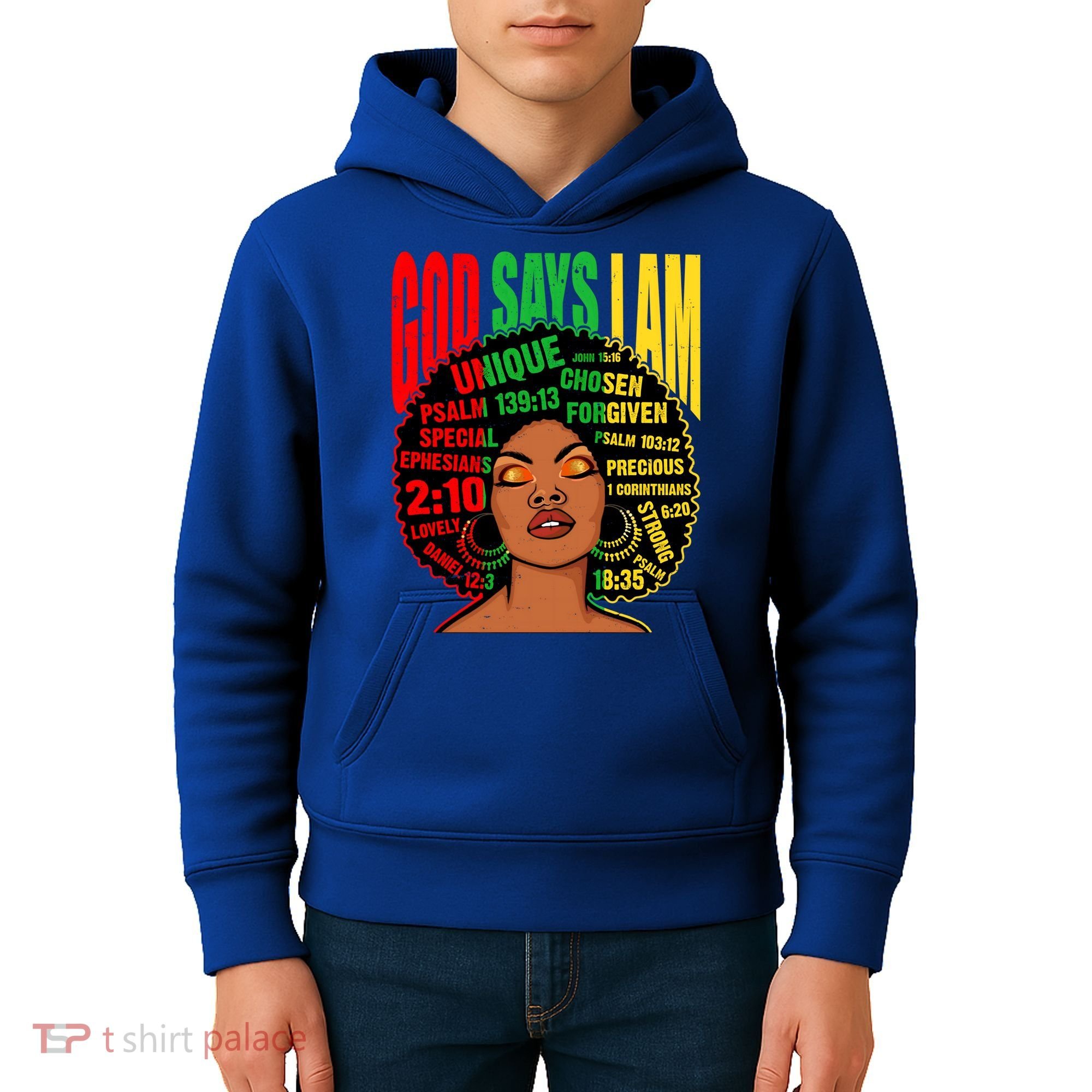 God Says I Am Melanin Black Black History Juneteenth Gift Kids Hoodie