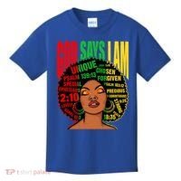 God Says I Am Melanin Black Black History Juneteenth Gift Kids T-Shirt thumb 0