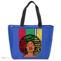 God Says I Am Melanin Black Black History Juneteenth Gift Tote Bag thumb 0