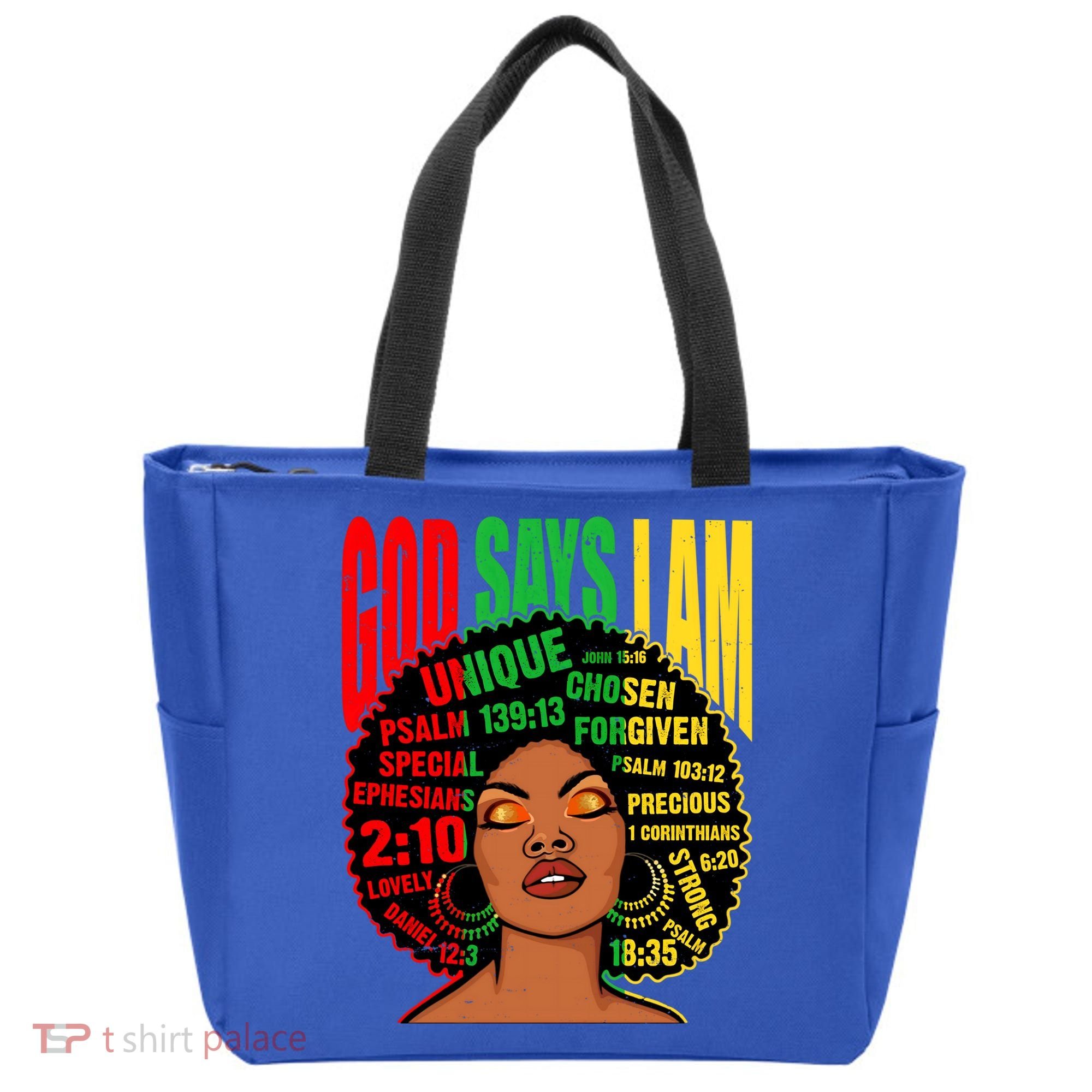 God Says I Am Melanin Black Black History Juneteenth Gift Tote Bag