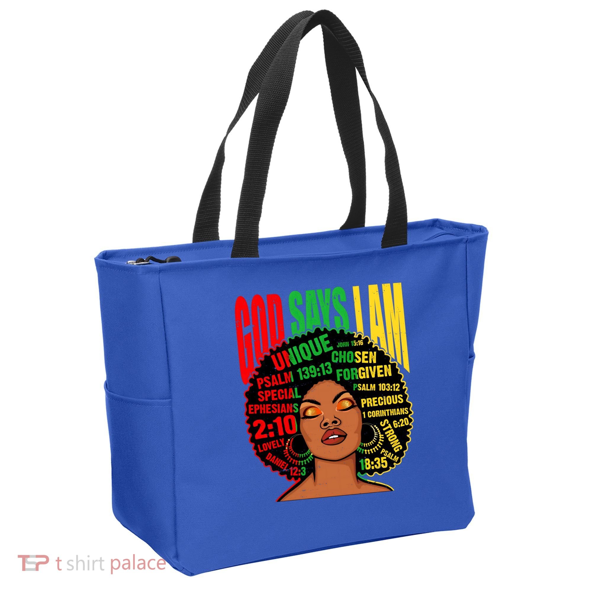 God Says I Am Melanin Black Black History Juneteenth Gift Tote Bag