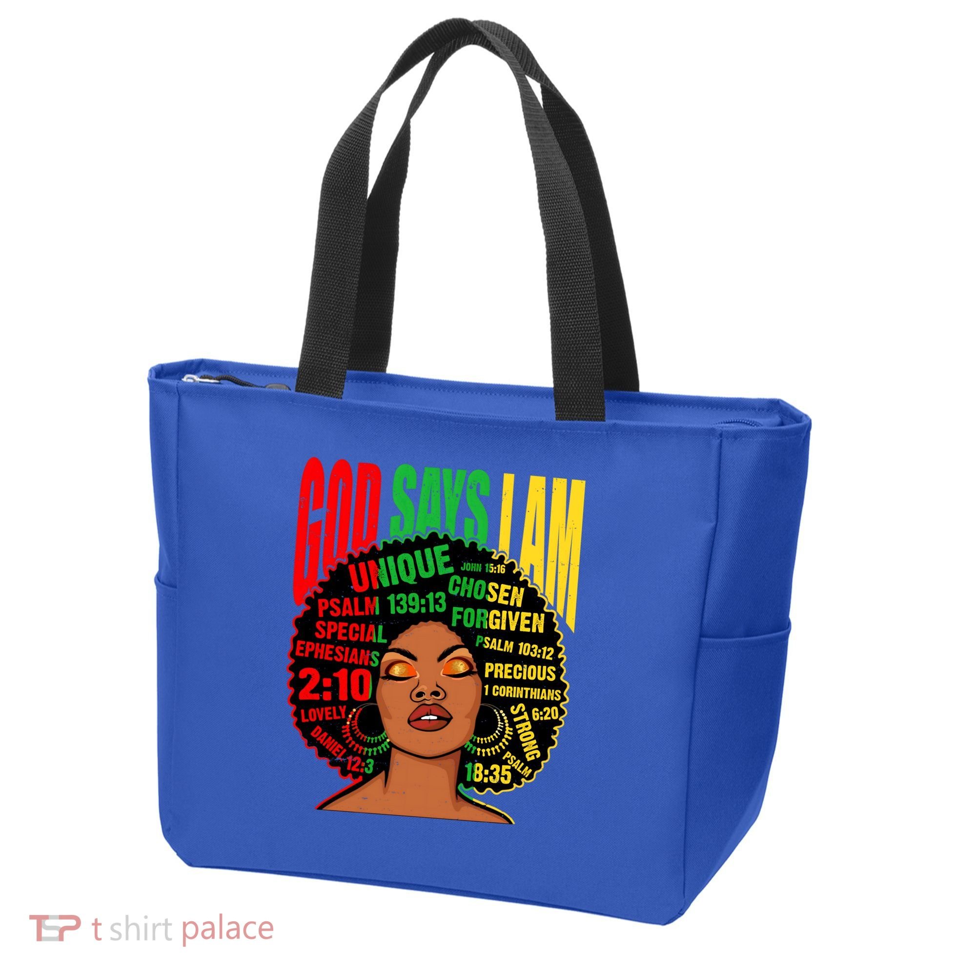God Says I Am Melanin Black Black History Juneteenth Gift Tote Bag