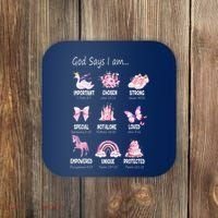 God Says I Am Princess Lovers Bible Christian Coaster thumb 0