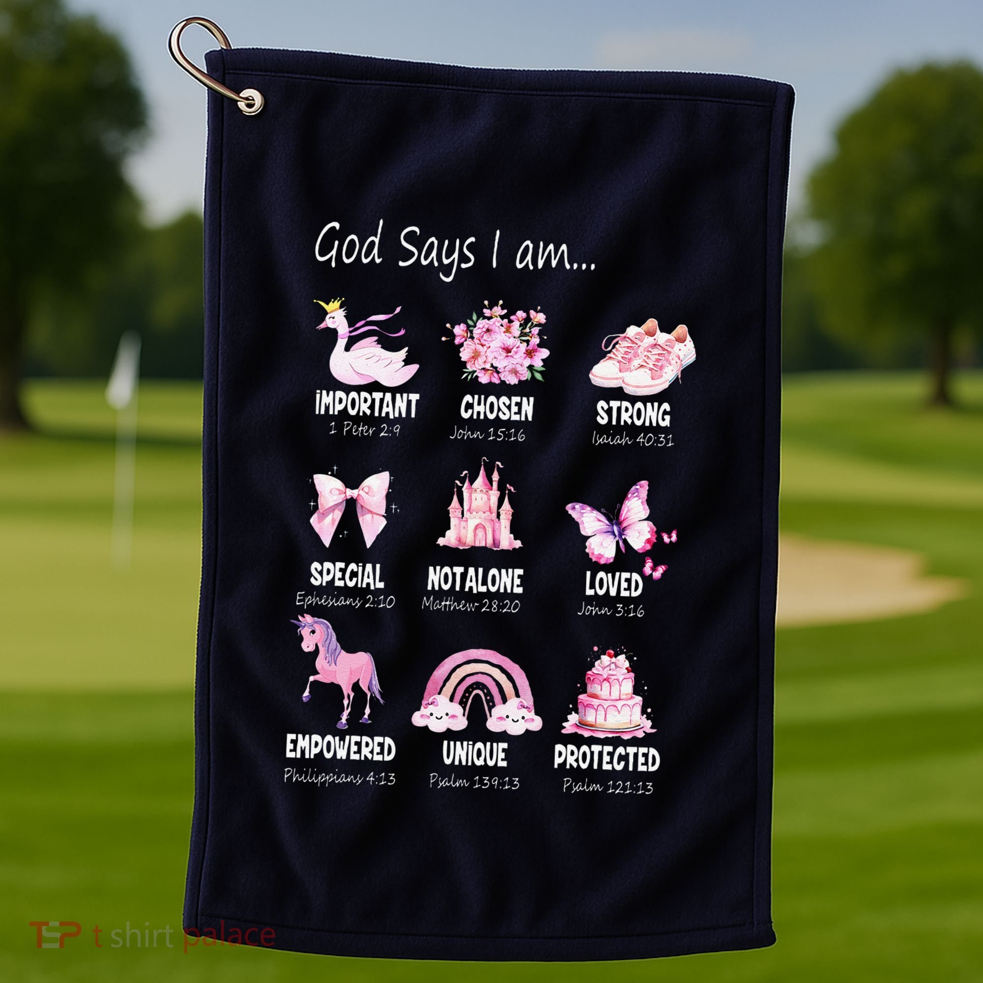 God Says I Am Princess Lovers Bible Christian Golf Towel