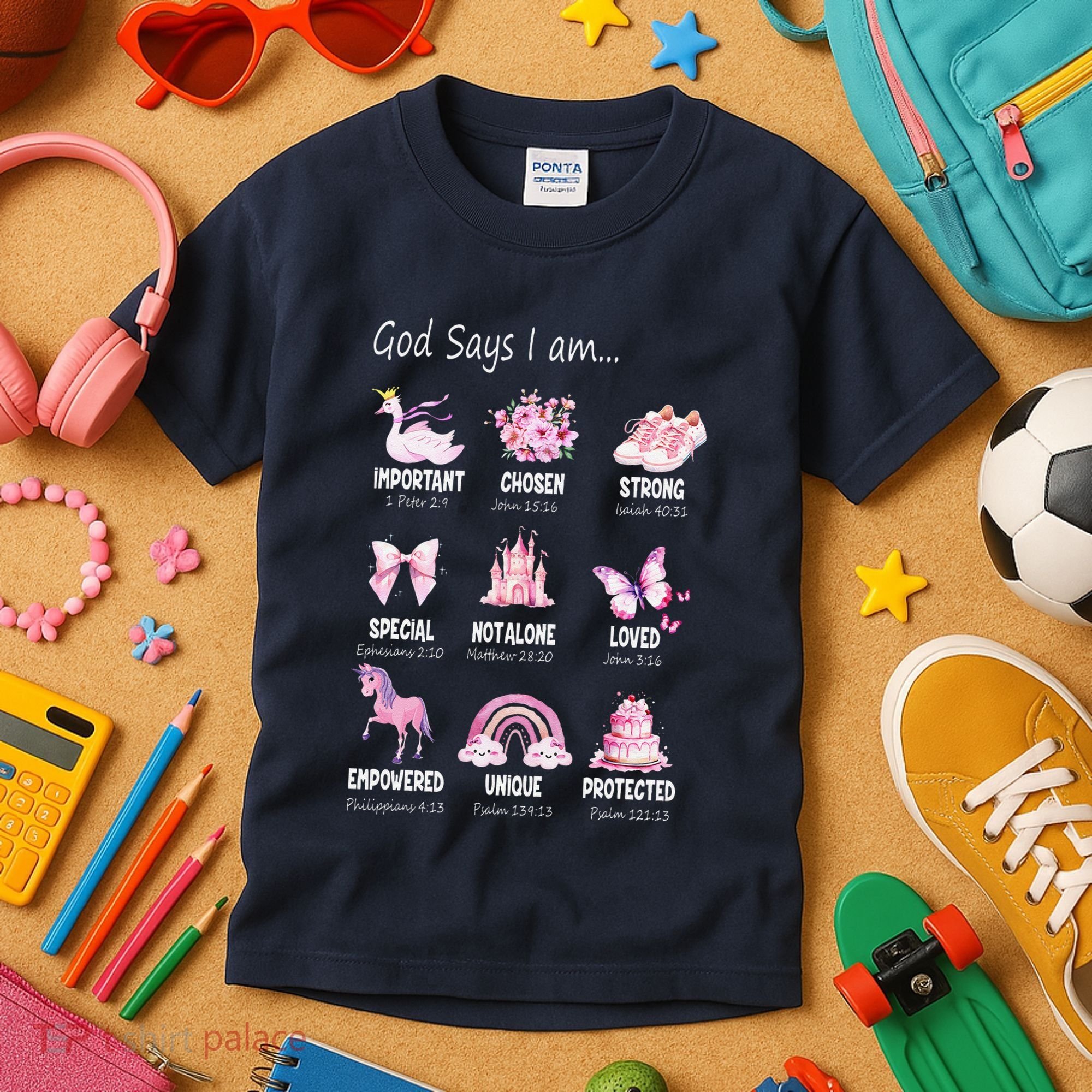 God Says I Am Princess Lovers Bible Christian Kids T-Shirt