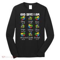 God Says I Am - Autism Awareness Christian Bible Verse Long Sleeve Shirt thumb 0