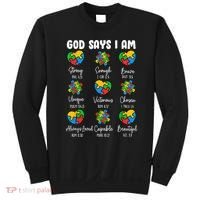 God Says I Am - Autism Awareness Christian Bible Verse Sweatshirt thumb 0