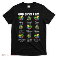 God Says I Am - Autism Awareness Christian Bible Verse T-Shirt thumb 0