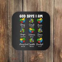 God Says I Am - Autism Awareness Christian Bible Verse Coaster thumb 0