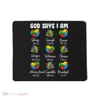 God Says I Am - Autism Awareness Christian Bible Verse Mousepad thumb 0