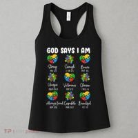 God Says I Am - Autism Awareness Christian Bible Verse Women's Tank Top thumb 3