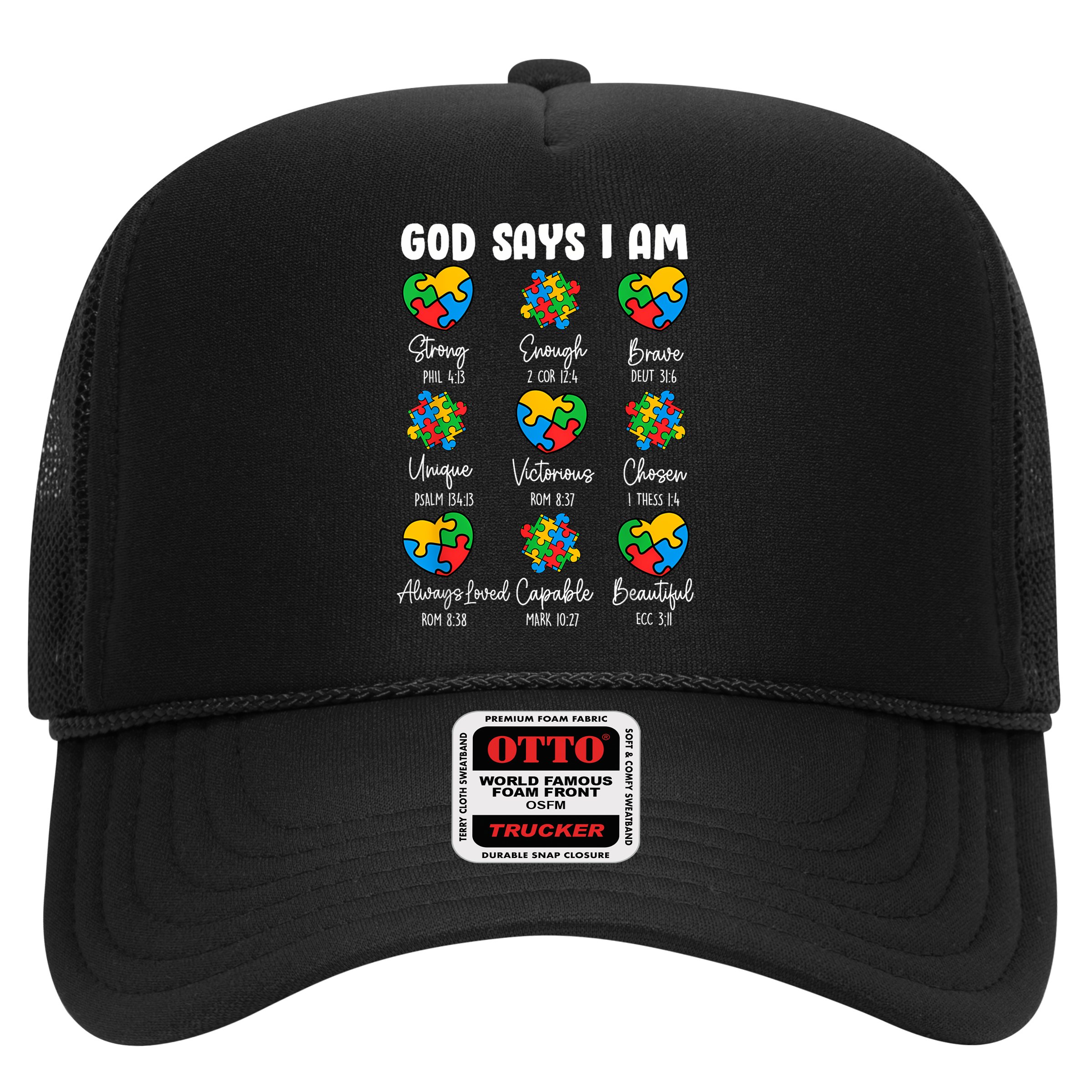 God Says I Am - Autism Awareness Christian Bible Verse Hat