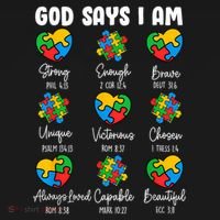 God Says I Am - Autism Awareness Christian Bible Verse Tank Top thumb 6