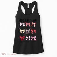 God Says I Am Coquette Bow Valentines Day Christian Women Women's Tank Top thumb 0