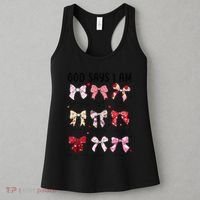 God Says I Am Coquette Bow Valentines Day Christian Women Women's Tank Top thumb 3